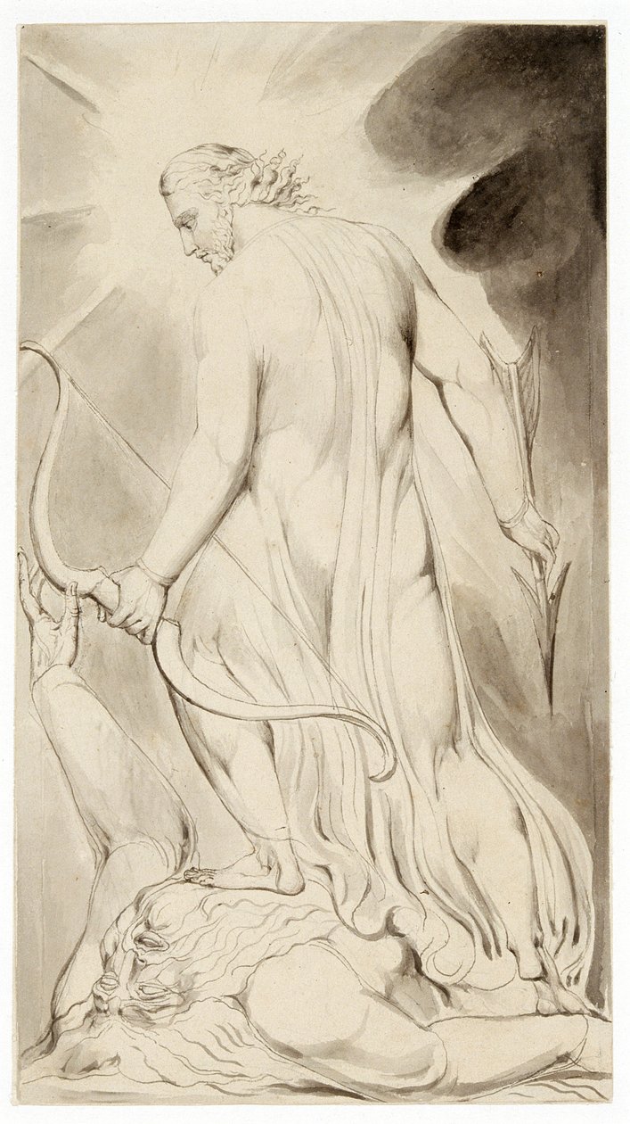 "Cristo pisando em Satanás", c1800 de William Blake