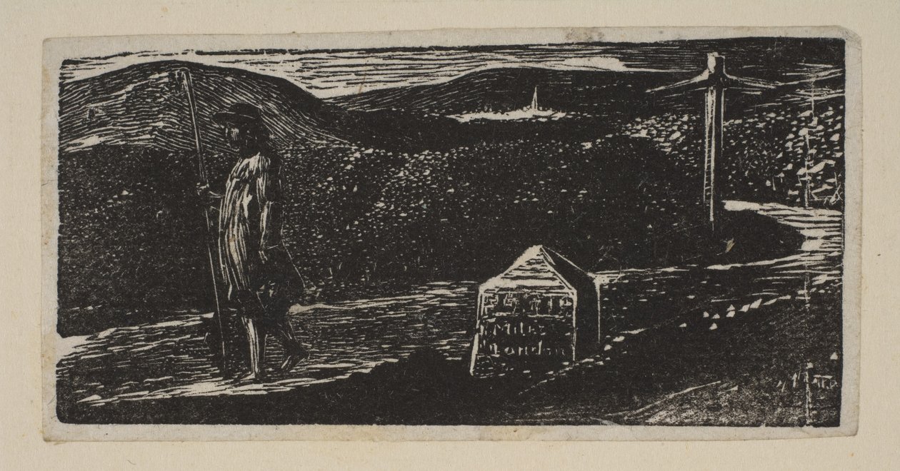 Viagem de Colinets, marco marcado milhas LXII a Londres, de Pastorais de Thorntons de V ..., 1821. de William Blake