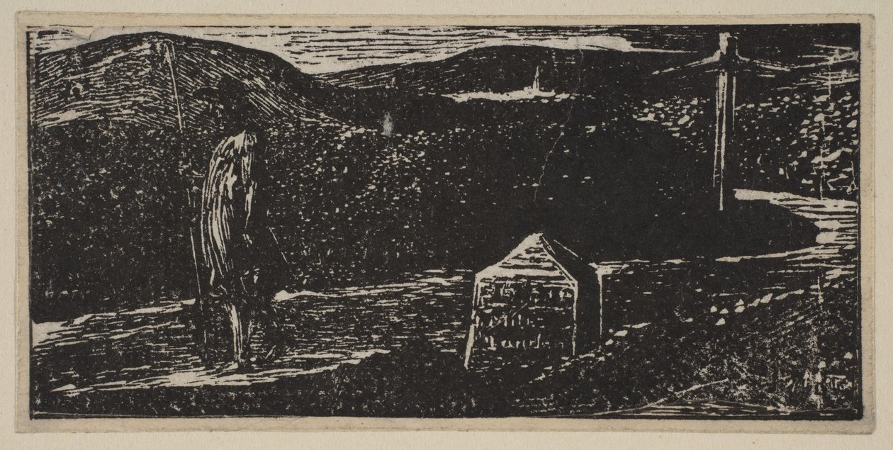 Jornada Colinets: Marco Marcado Milhas LXII para Londres, de Thorntons Pastorals of V ..., 1821. de William Blake