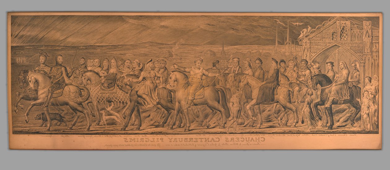 Kupferplatte für Chaucers Canterbury Pilger de William Blake