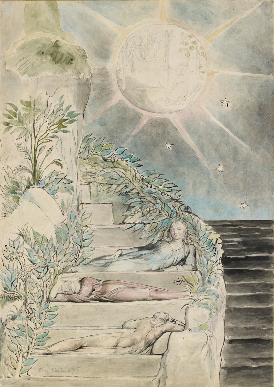 Dante e Statius dormindo, Virgílio assistindo à ilustração da 