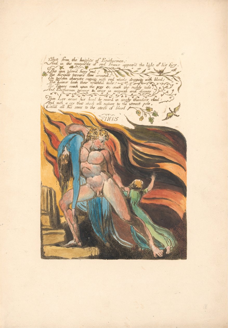 Europa. Uma profecia, ilustração 17, disparada das alturas. . . . (Bentley 18) de William Blake