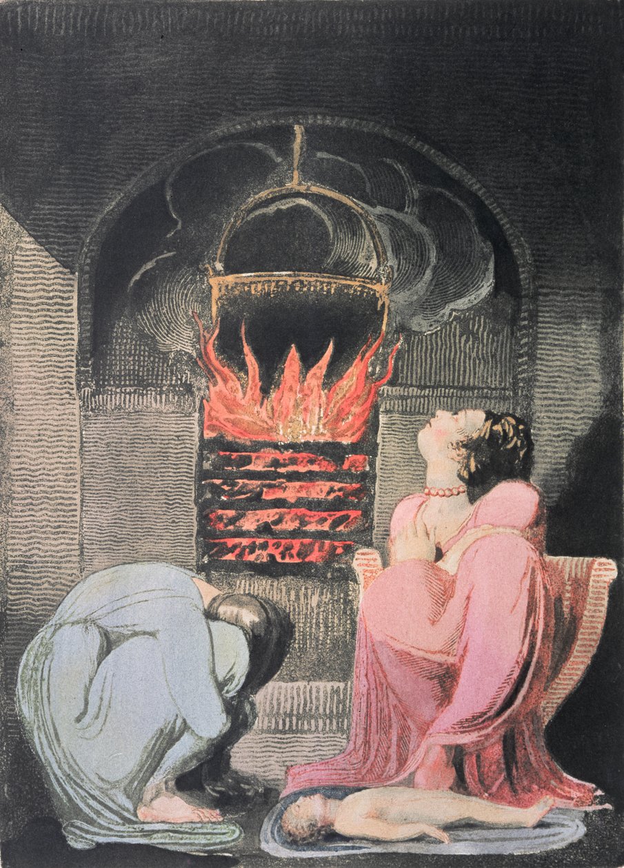 Europa uma profecia; Fome, 1794 (gravura em relevo, gravura, wc) de William Blake