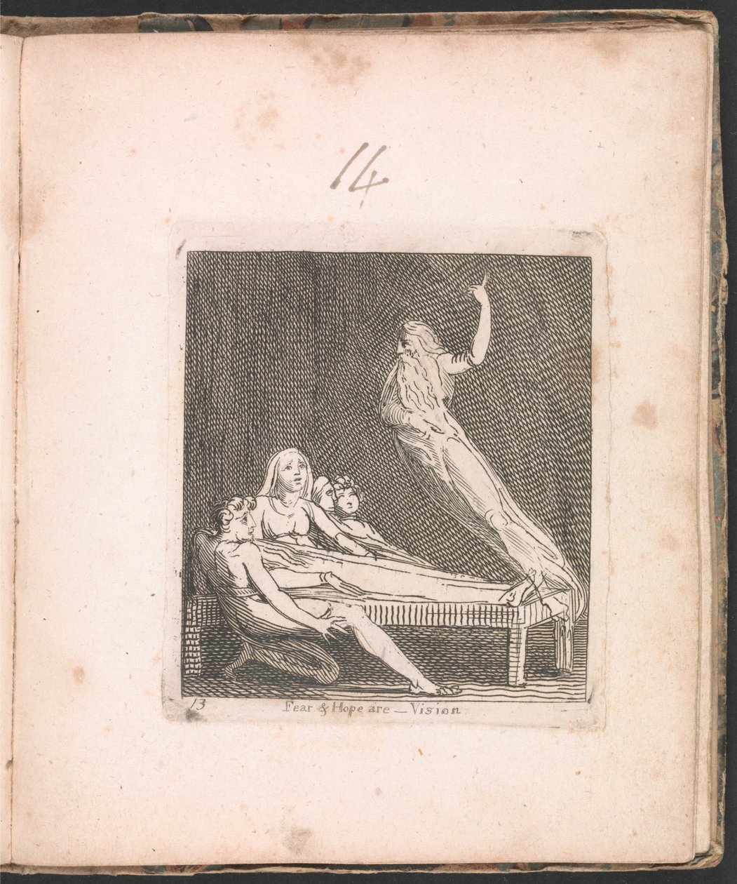 Para crianças. Os portões do paraíso, ilustração 15, medo e esperança são - visão de William Blake
