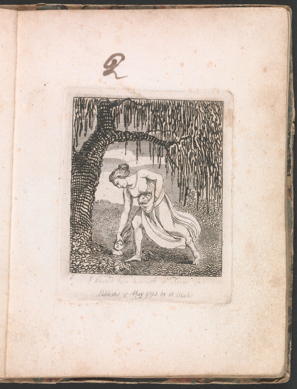 Para crianças. The Gates of Paradise, Plate 3, encontrei-o debaixo de uma árvore de William Blake