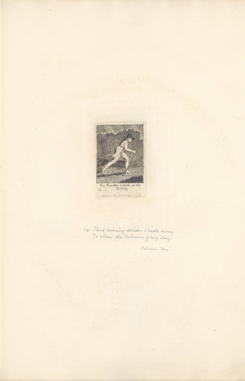 Para os sexos - Os portões do paraíso, ilustração 16, O viajante se apressa à noite de William Blake