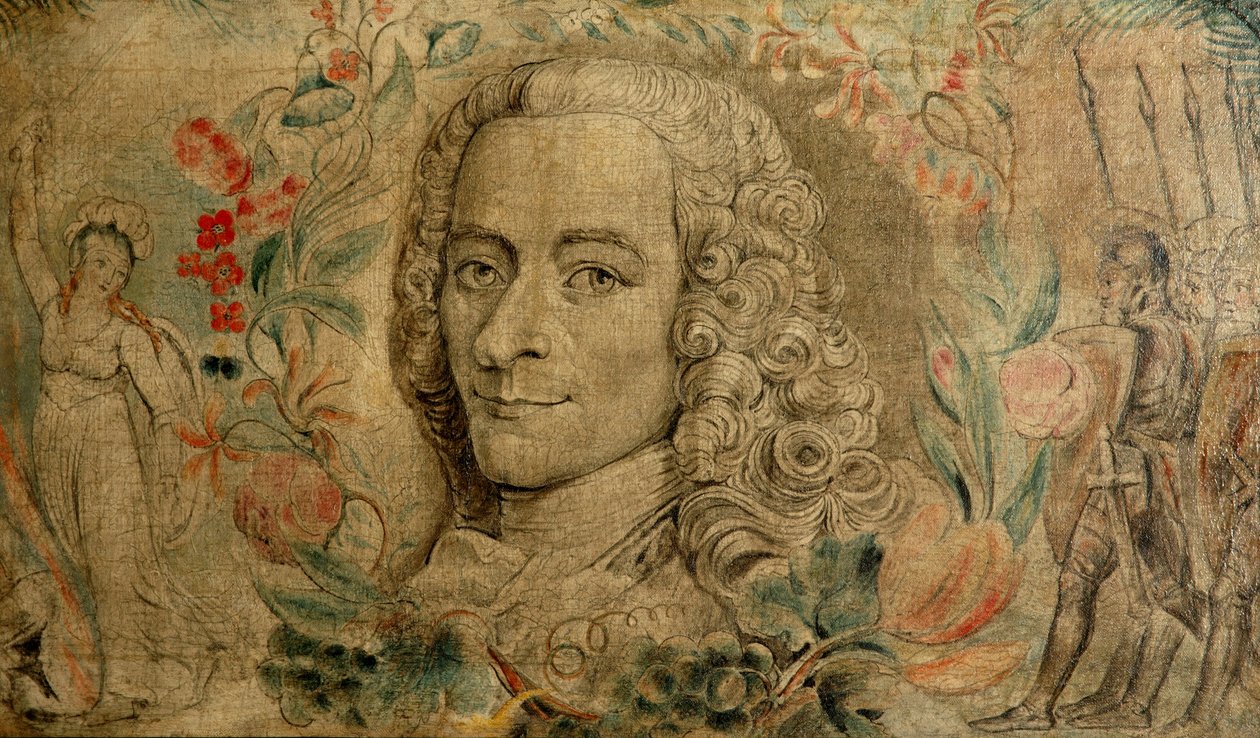 François Marie Arouet de Voltaire, c.1800 (têmpera sobre tela) de William Blake
