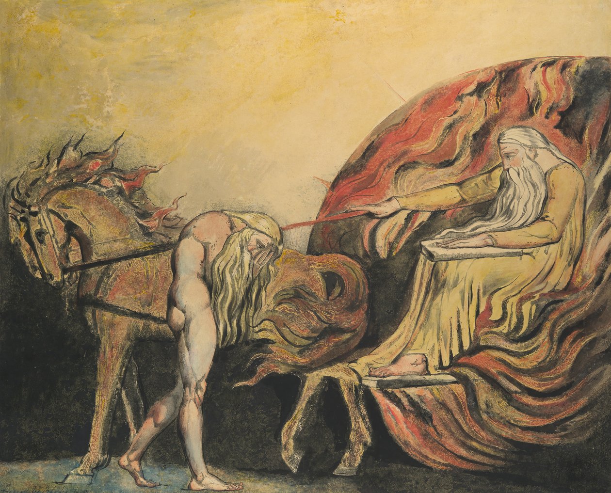 Deus Julgando Adão, ca. 1795. de William Blake