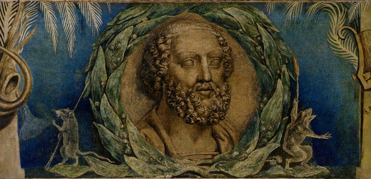 Homer, c.1800-03 (têmpera sobre tela) de William Blake