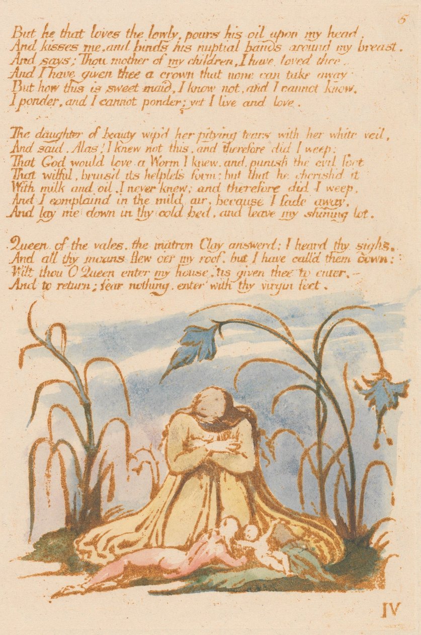 O Livro de Thel, Placa 7, "Mas aquele que ama os humildes . . . ." de William Blake