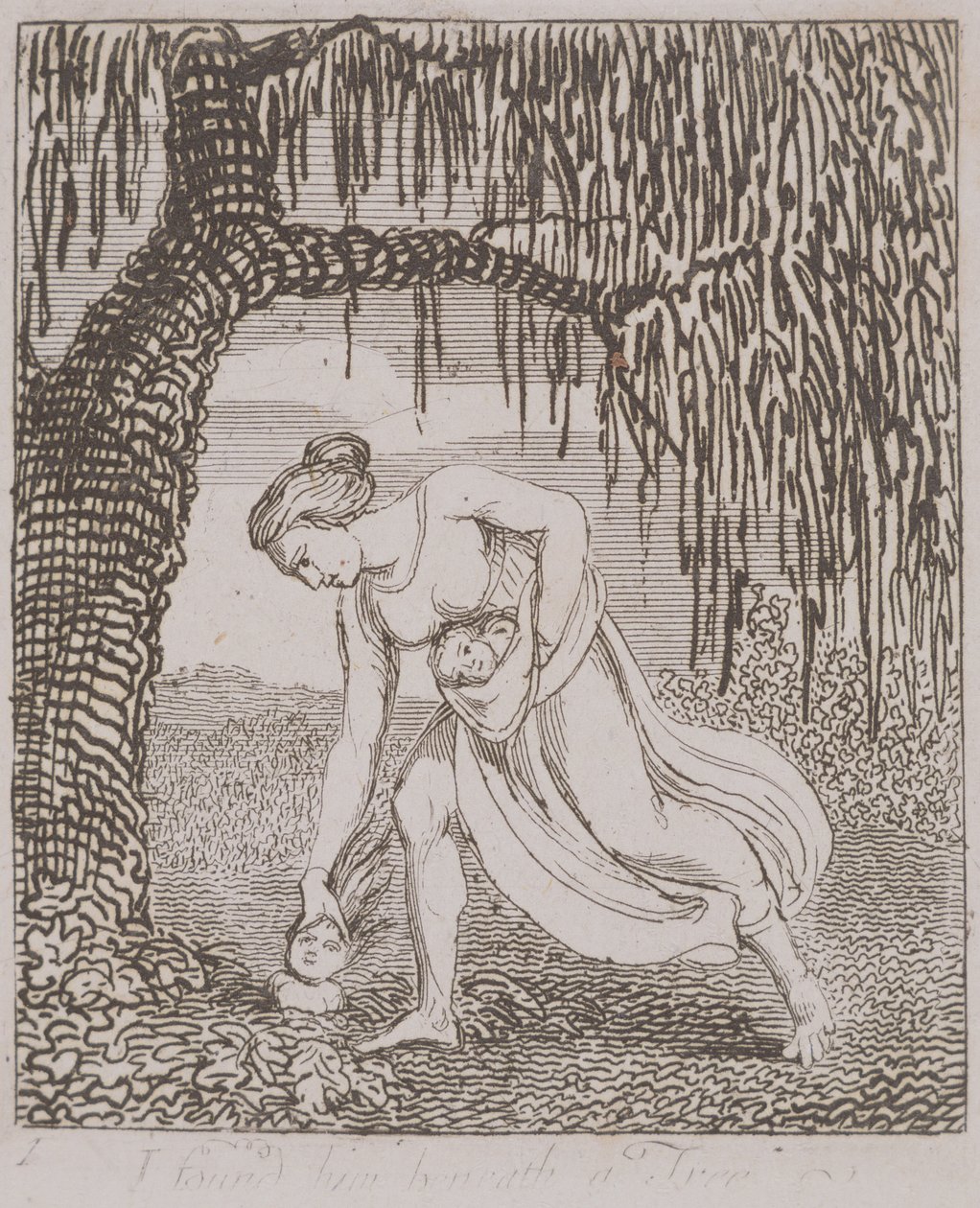 Eu encontrei-o abaixo de uma árvore, placa 3 de "para crianças. As portas do paraíso &39;, 1793 de William Blake