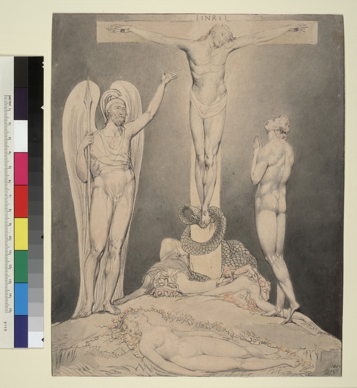 Ilustração 11 do "Paraíso Perdido" de Milton: Miguel prediz a Crucificação de William Blake