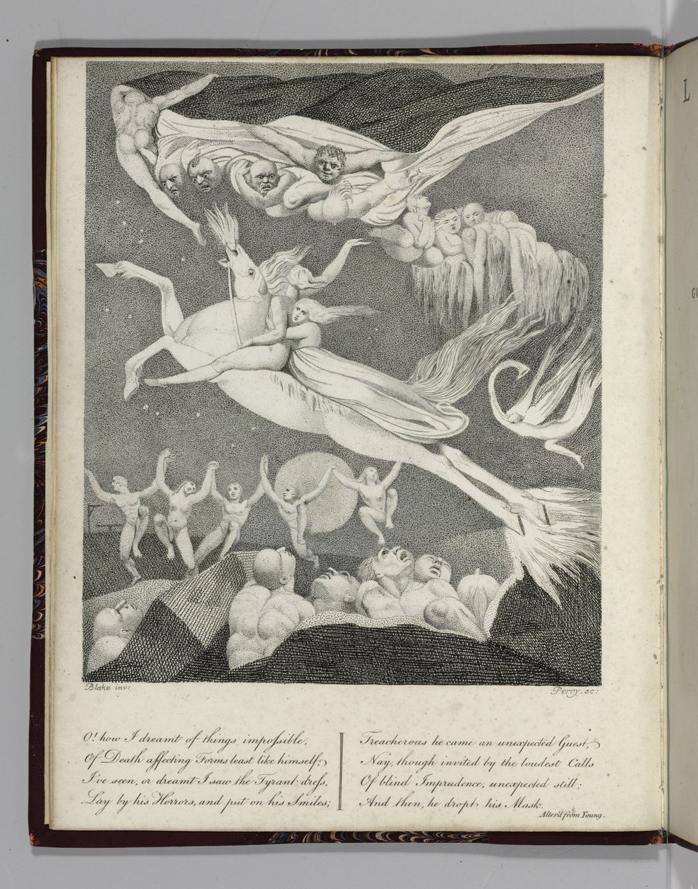 Ilustração para "Leonora, A Tale", de Gottfreid Augustus Bürger, gravada por Perry, 1796 de William Blake