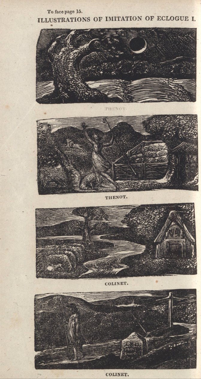 Ilustrações de Imitação de Écloga I, Página 15 de William Blake