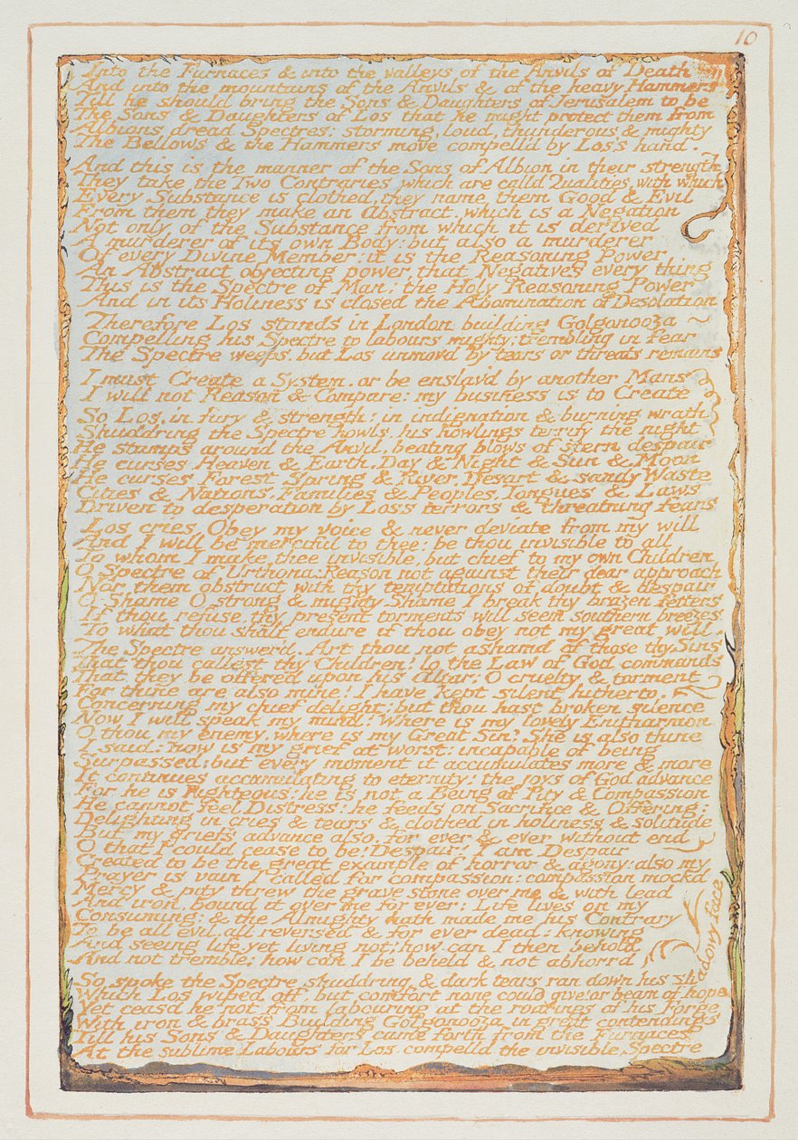&39;Into the Furnaces ...&39;, placa 10 de &39;Jerusalém&39; de William Blake