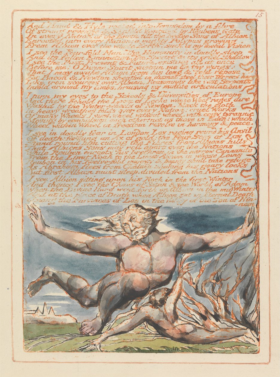 Jerusalém, ilustração 15, e Hand & Hyle .... de William Blake