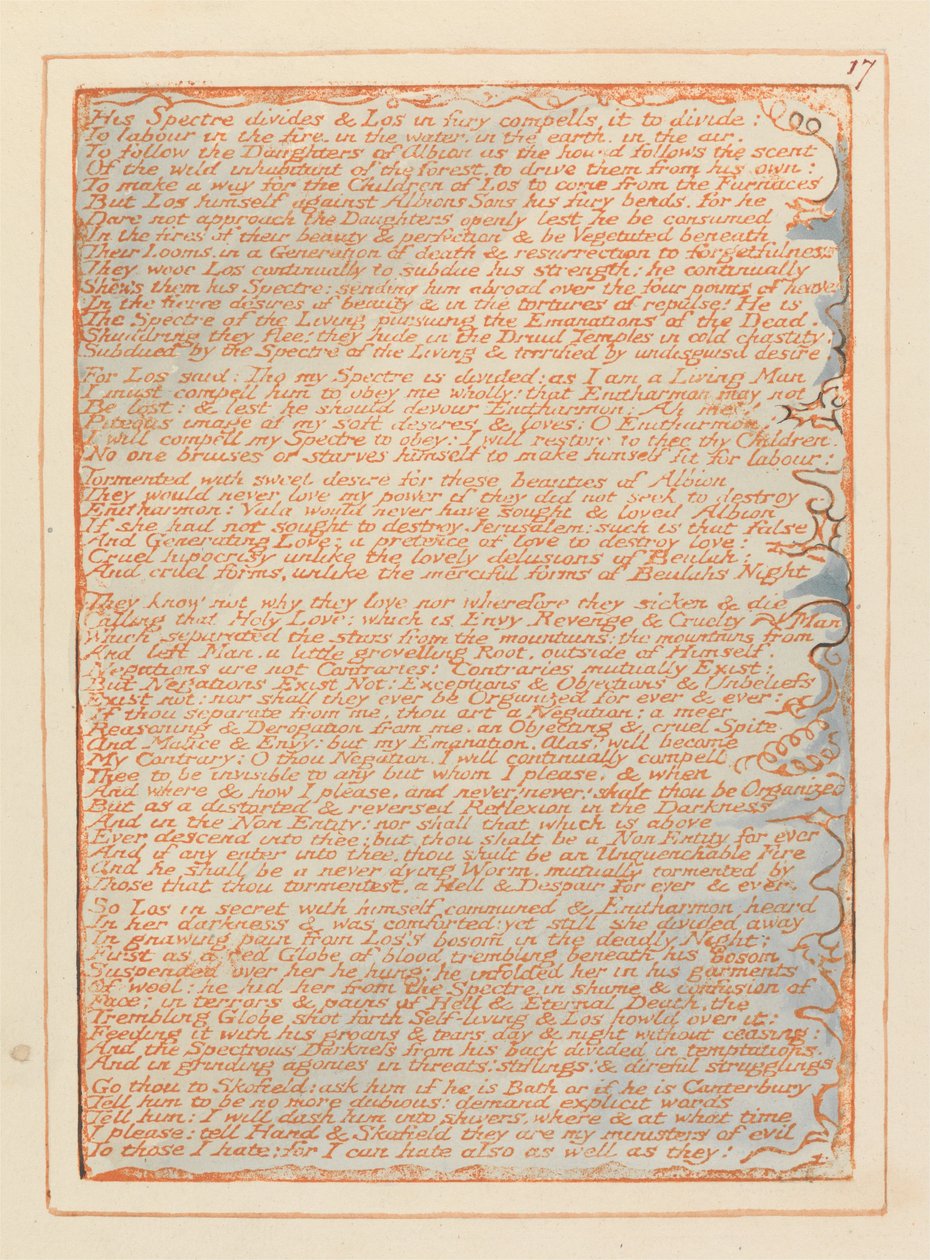 Jerusalém, ilustração 17, Seu espectro divide .... de William Blake