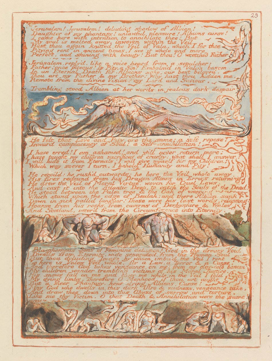 Jerusalém, ilustração 23, Jerusalém! Jerusalém!.... de William Blake