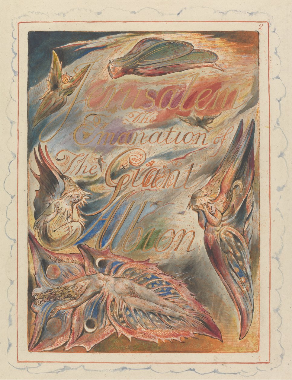Jerusalém, ilustração 2, página de título de William Blake