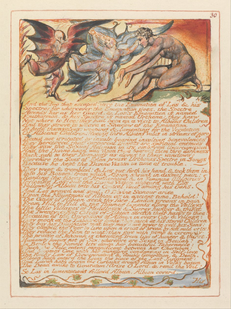 Jerusalém, ilustração 30, e os dois que escaparam .... de William Blake