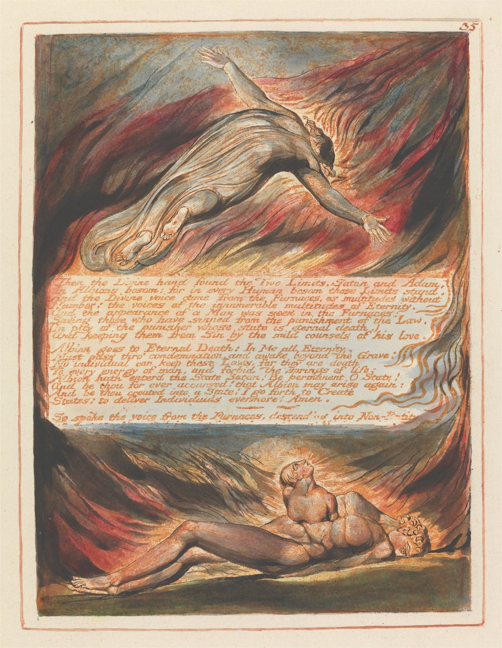 Jerusalém, ilustração 35, Então a mão divina .... de William Blake
