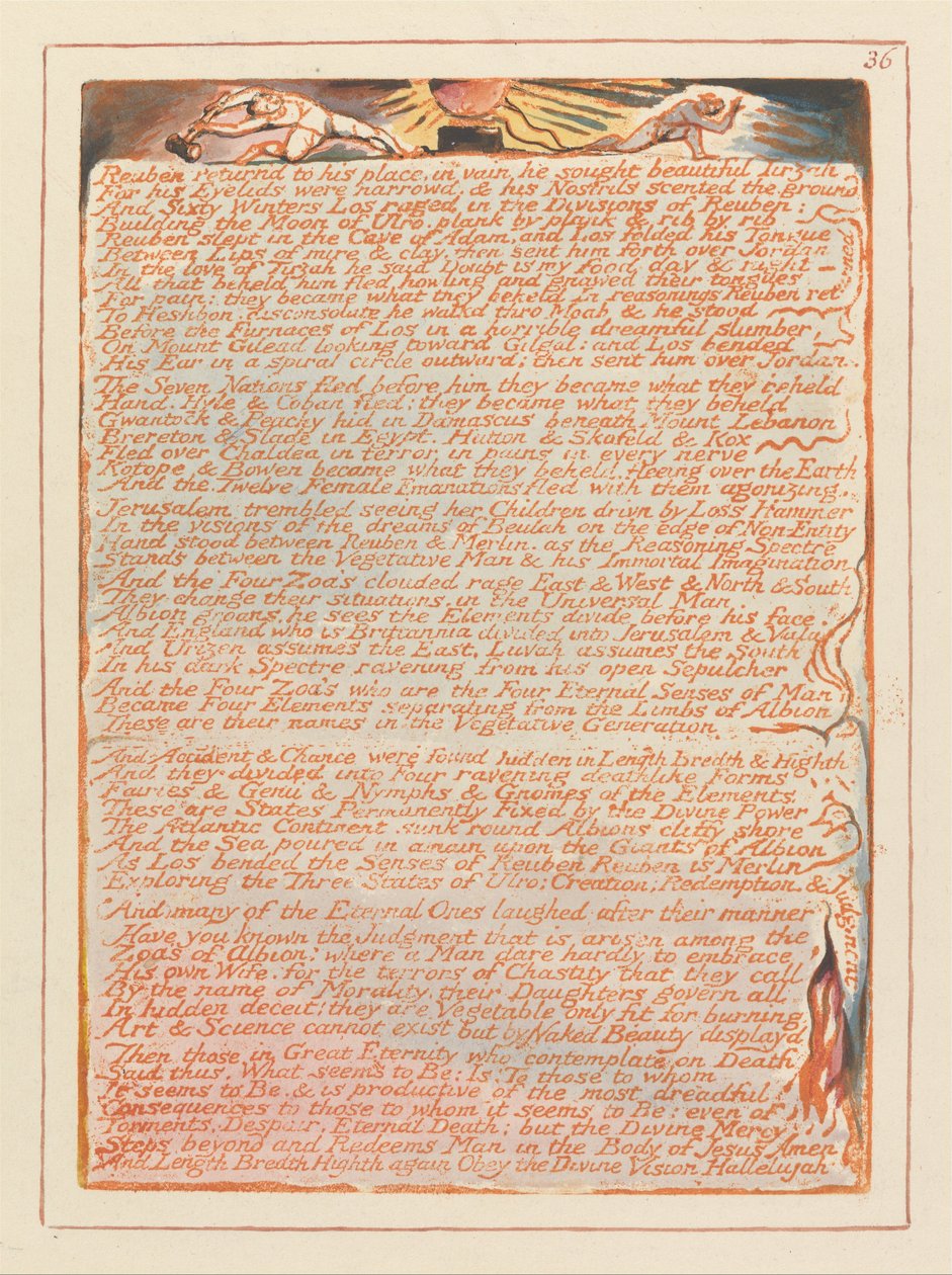 Jerusalém, ilustração 36, Reuben voltou ao seu lugar .... de William Blake