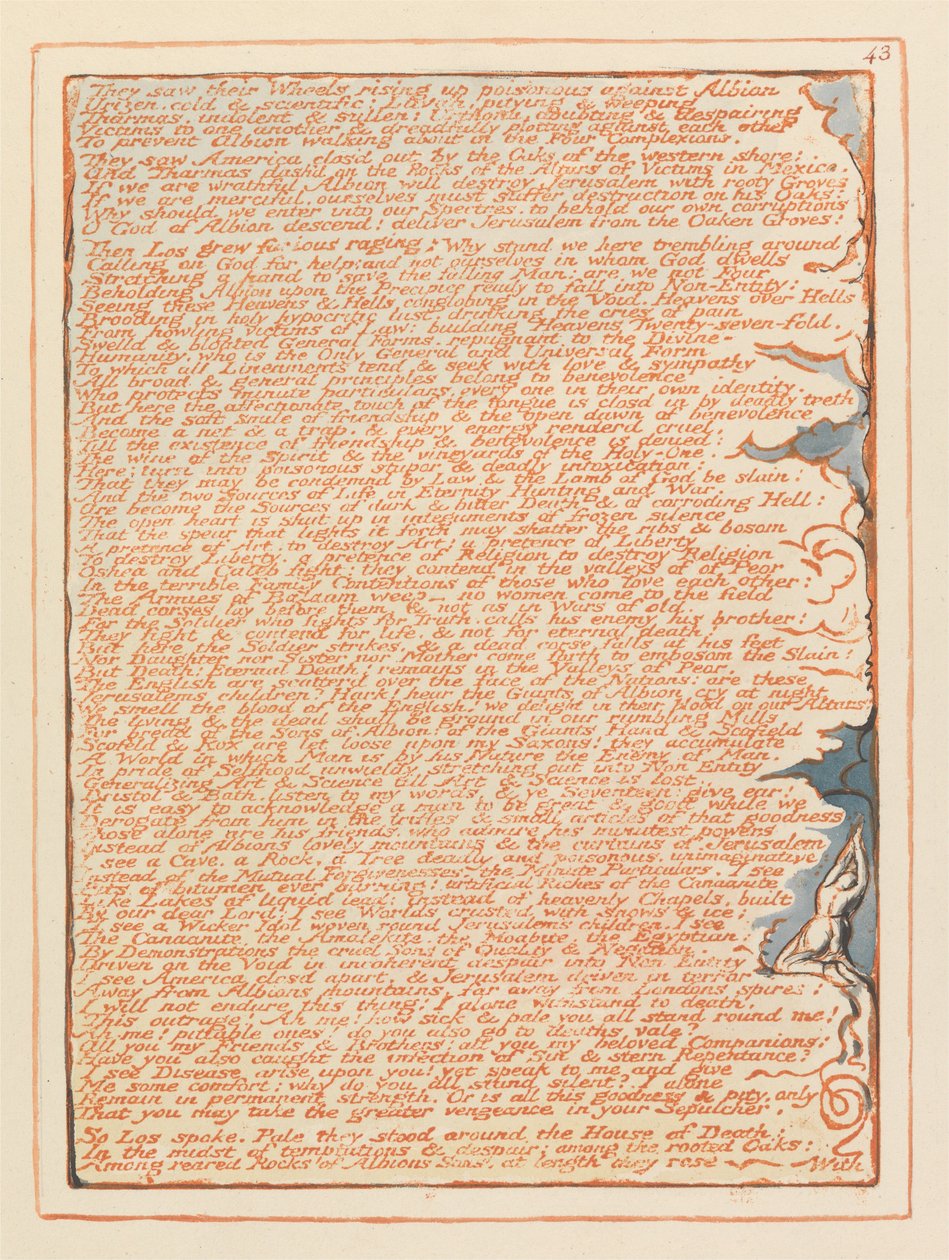Jerusalém, ilustração 43, Eles viram suas rodas .... de William Blake