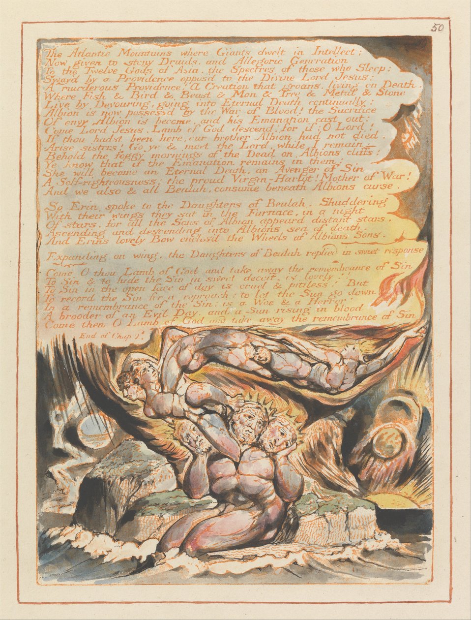 Jerusalém, ilustração 50, As montanhas do Atlântico .... de William Blake