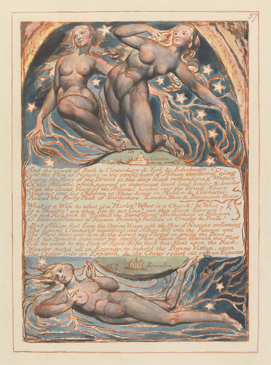 Jerusalém, ilustração 57, e as vozes de Bath .... de William Blake