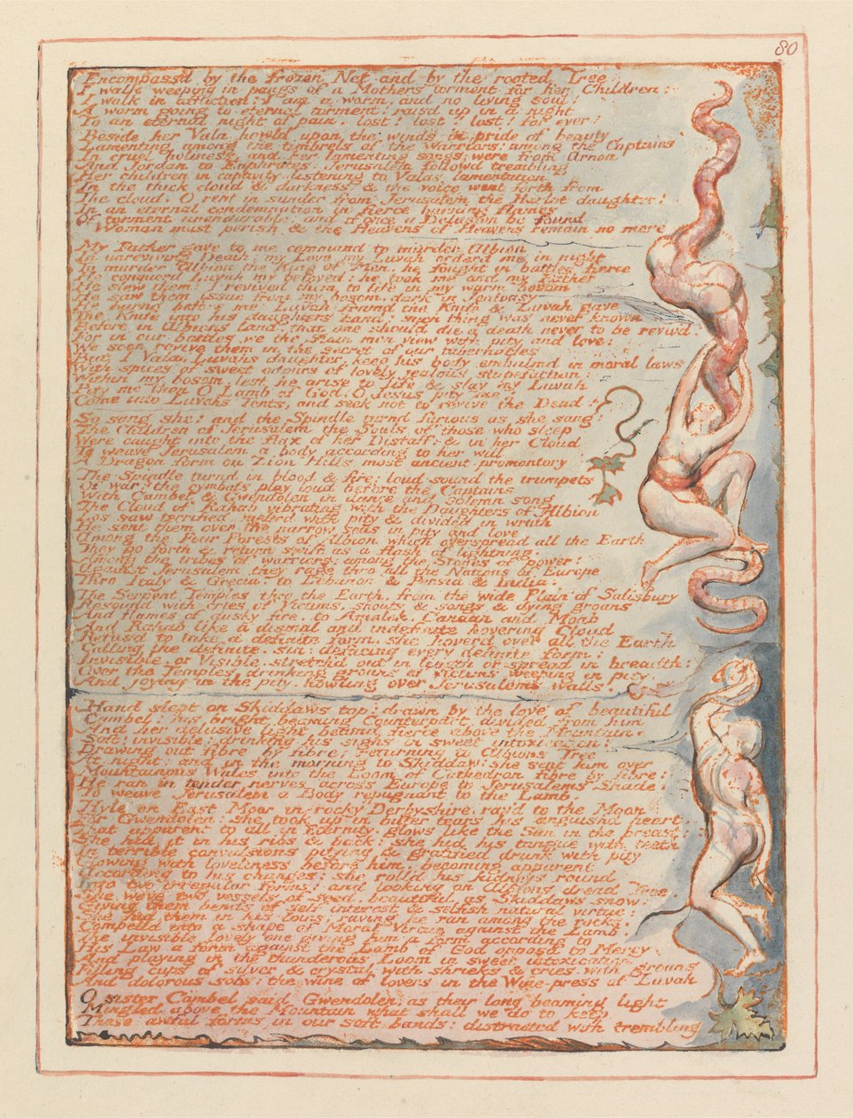 Jerusalém, Placa 80, Envolvida pela rede congelada .... de William Blake