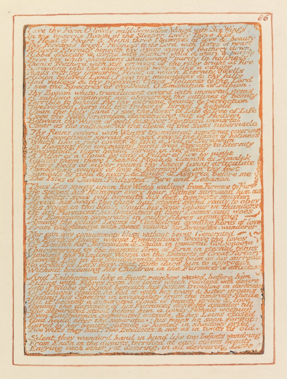 Jerusalém, Placa 86, vejo tua Forma .... de William Blake