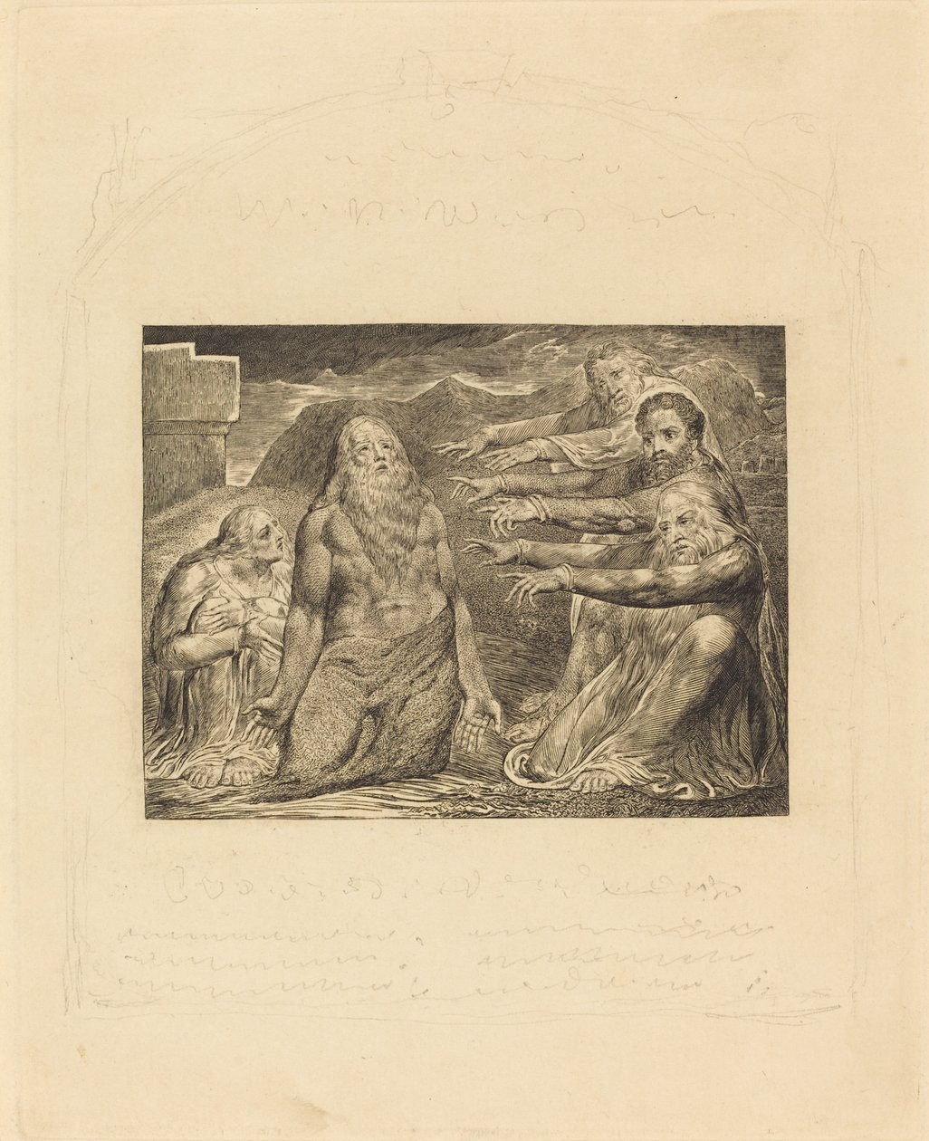 Jó repreendido por seus amigos de William Blake