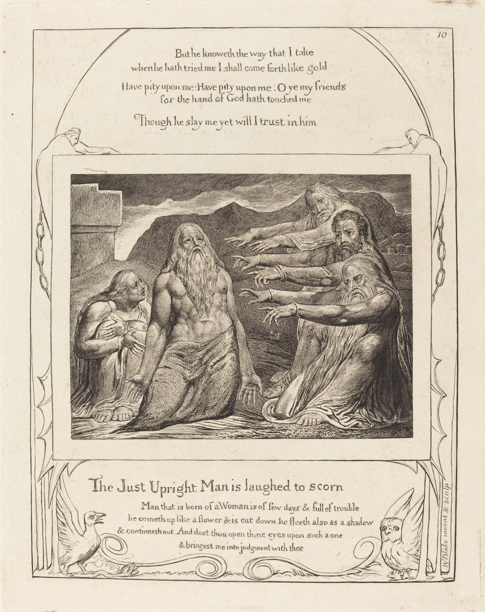 Job Rebuked by His Friends, 1825. de William Blake