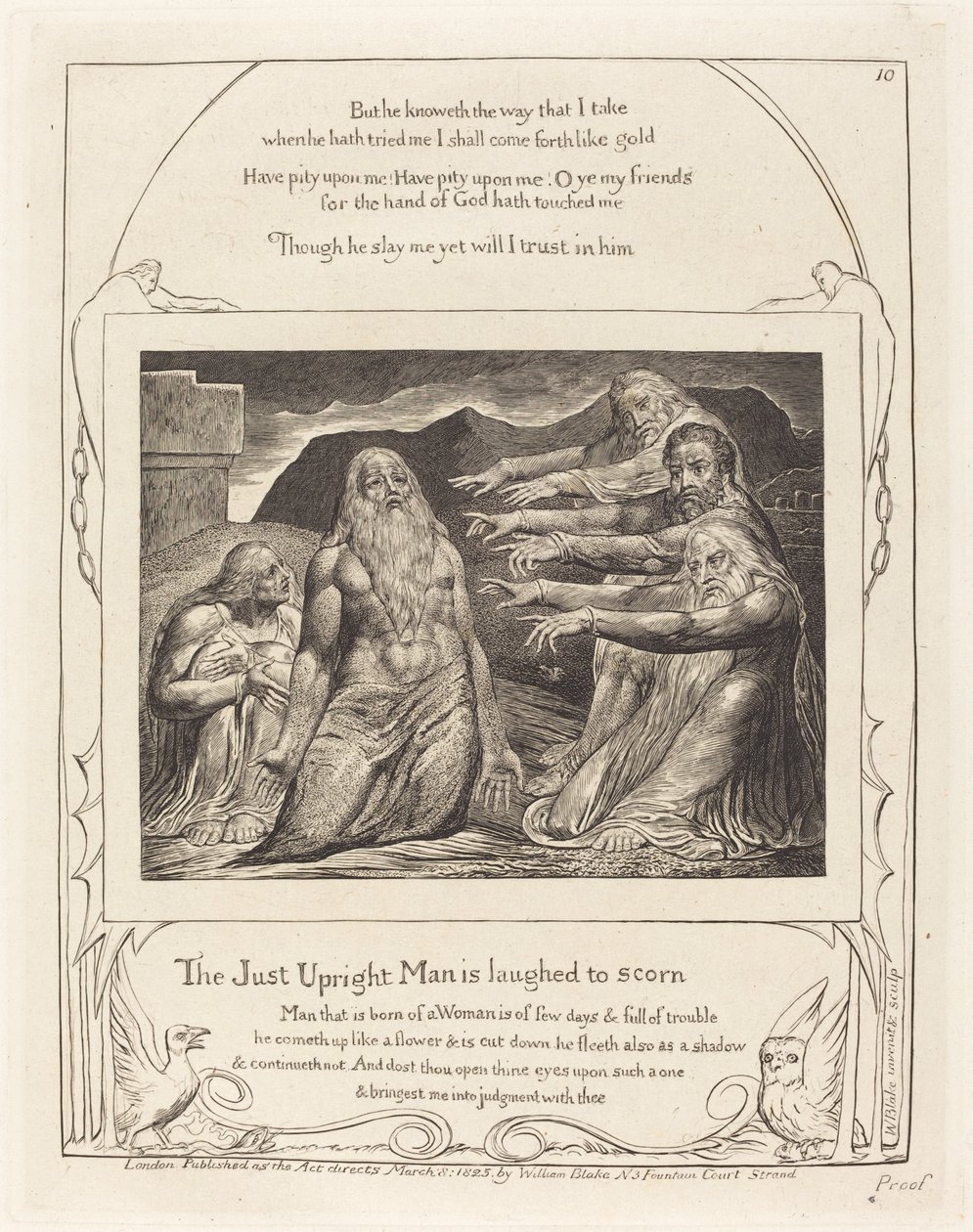 Job Rebuked by His Friends, 1825. de William Blake