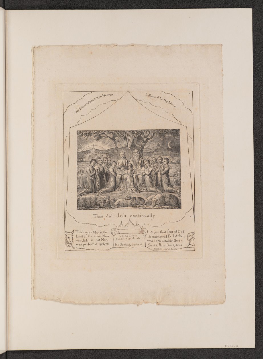 Jó e sua família de William Blake