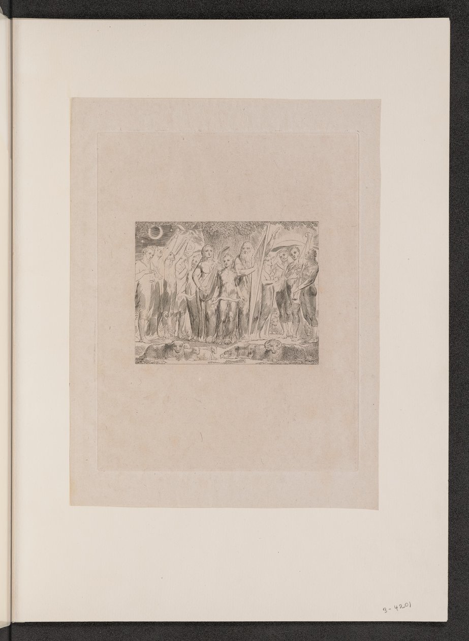 Job and His Family Restored to Prosperity, 1825. de William Blake
