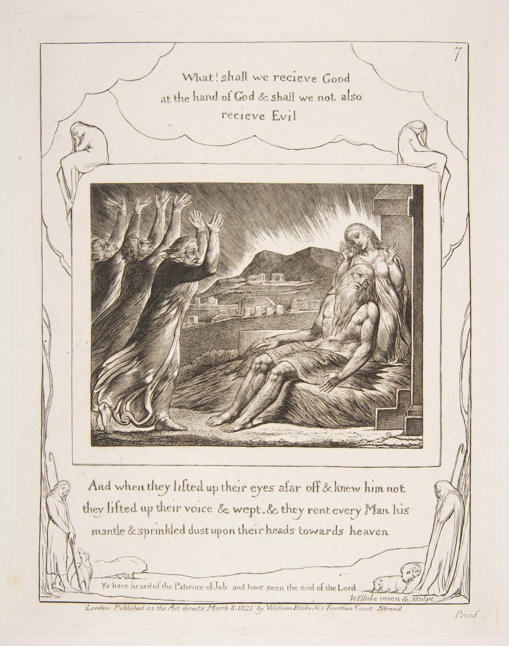 Consoladores dos trabalhos, das ilustrações do livro de trabalho, 1825-26. de William Blake