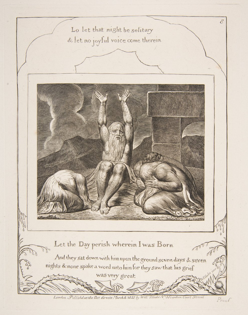 Jobs Desespero, de Ilustrações do Livro de Jó, 1825-26. de William Blake