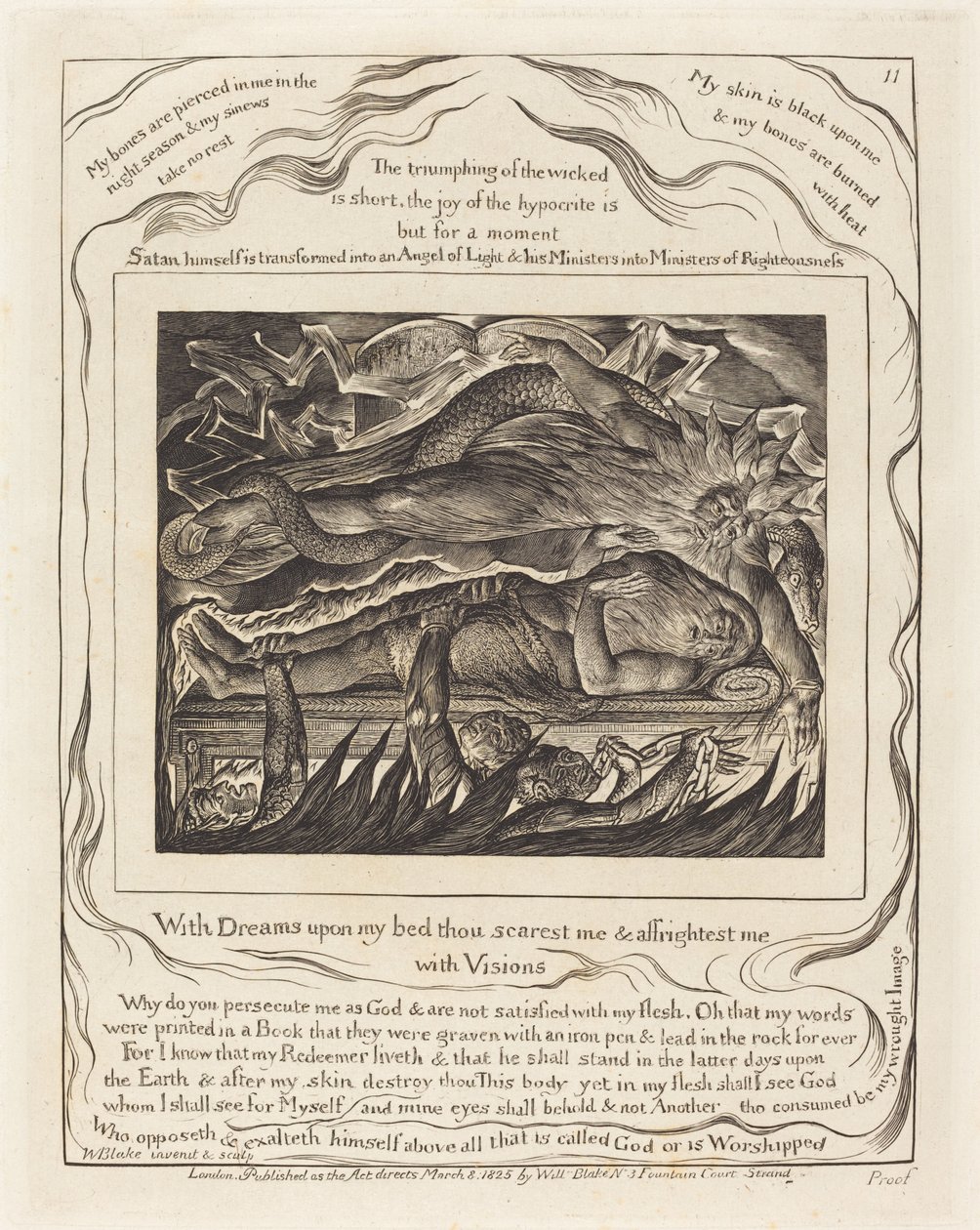 Os Sonhos Malignos de Jó de William Blake