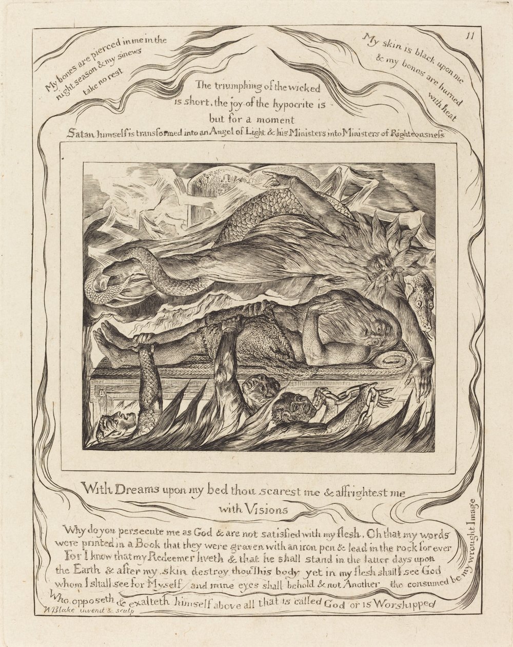 Os Sonhos Malignos de Jó de William Blake