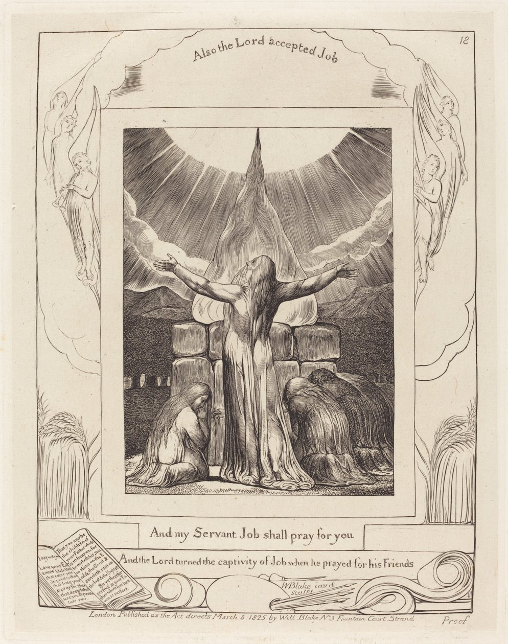 O sacrifício de Jó de William Blake