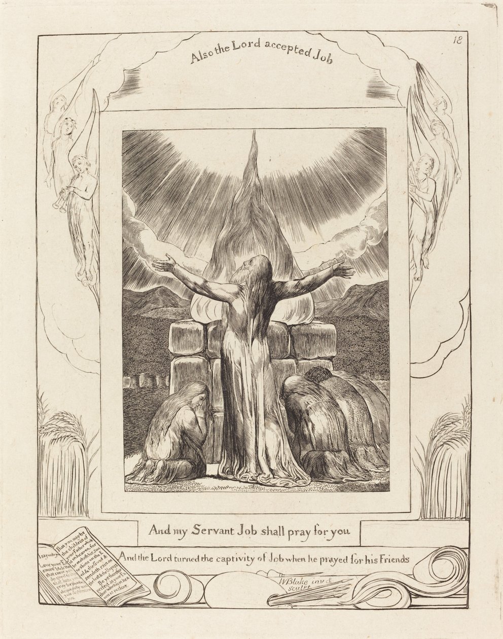 O sacrifício de Jó de William Blake