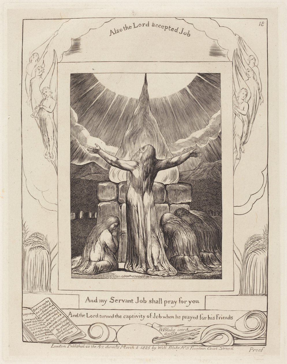 O Sacrifício de Jó de William Blake