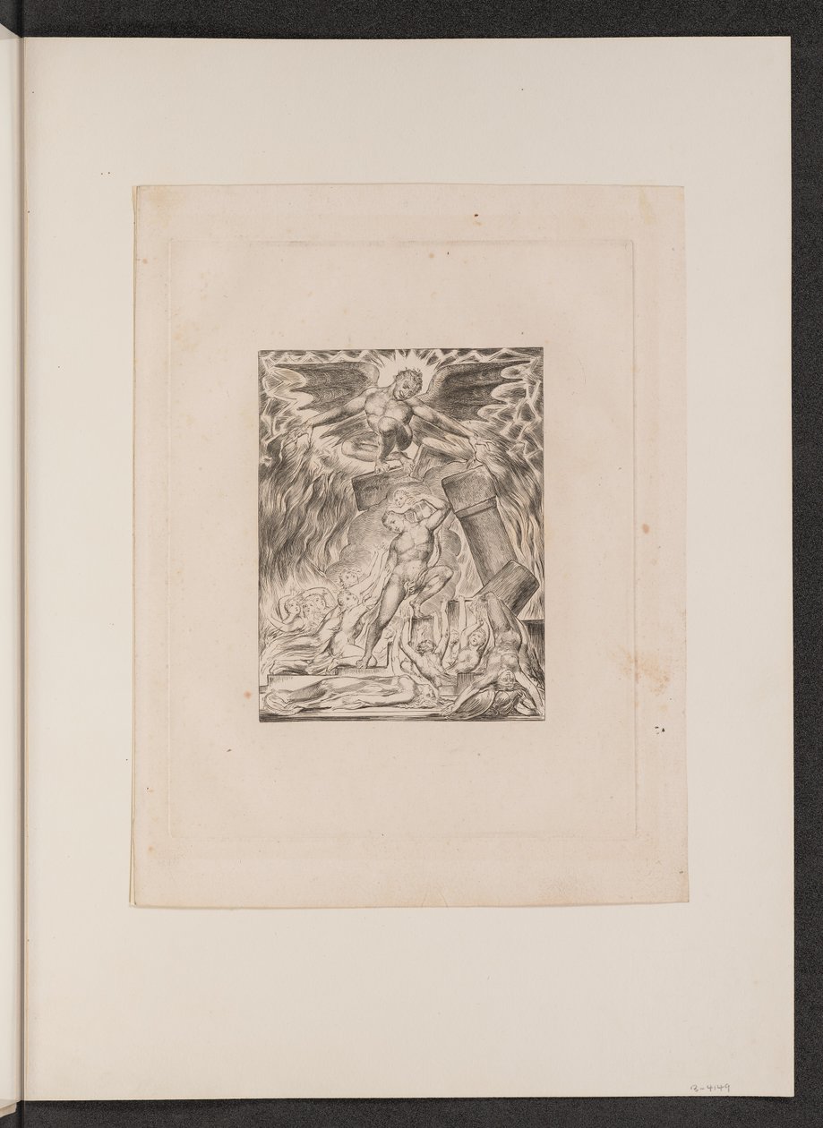 Os filhos e filhas de Jó oprimidos por Satanás de William Blake