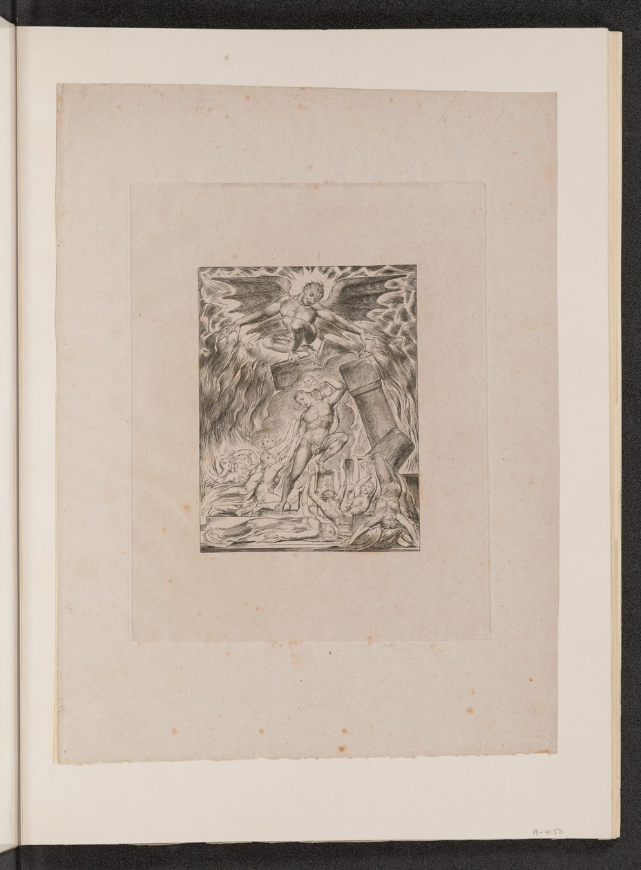 Os filhos e filhas de Jó oprimidos por Satanás de William Blake