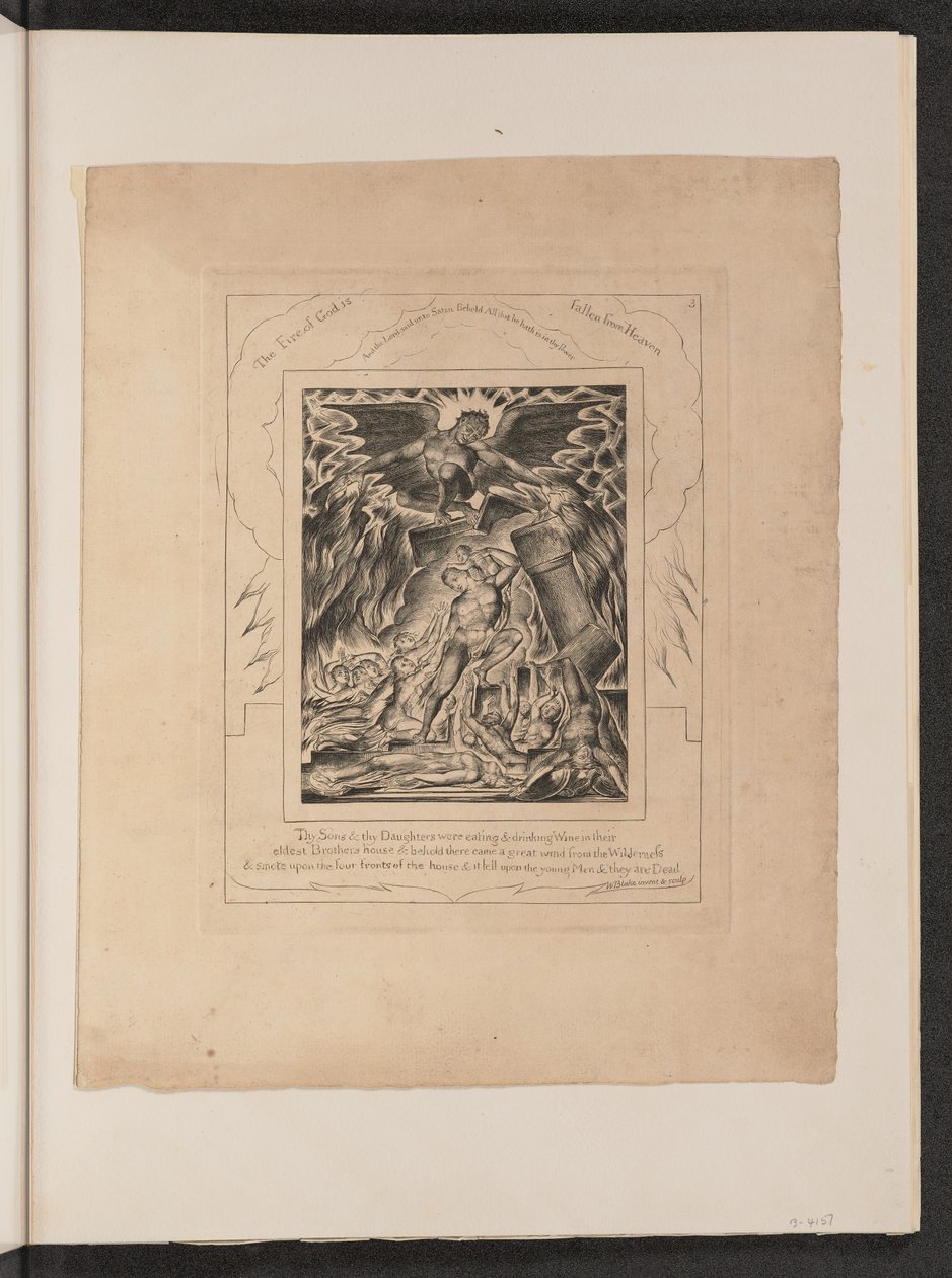 Os filhos e filhas de Jó oprimidos por Satanás de William Blake