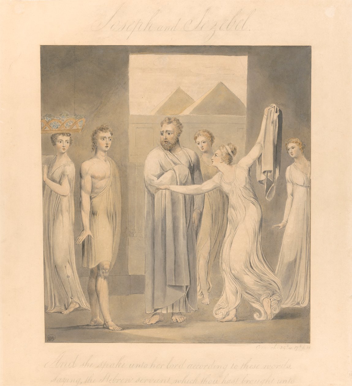 José e a Esposa de Potiphar de William Blake