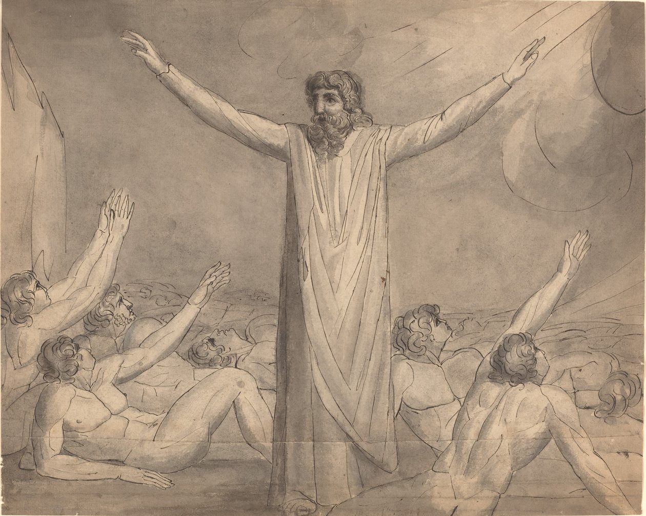 Moisés Ficando a Peste (?) [reto] de William Blake