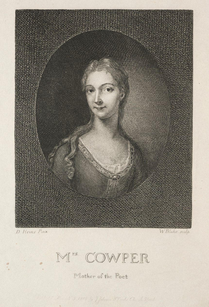 Sra. Cowper, mãe do poeta, 1802. de William Blake