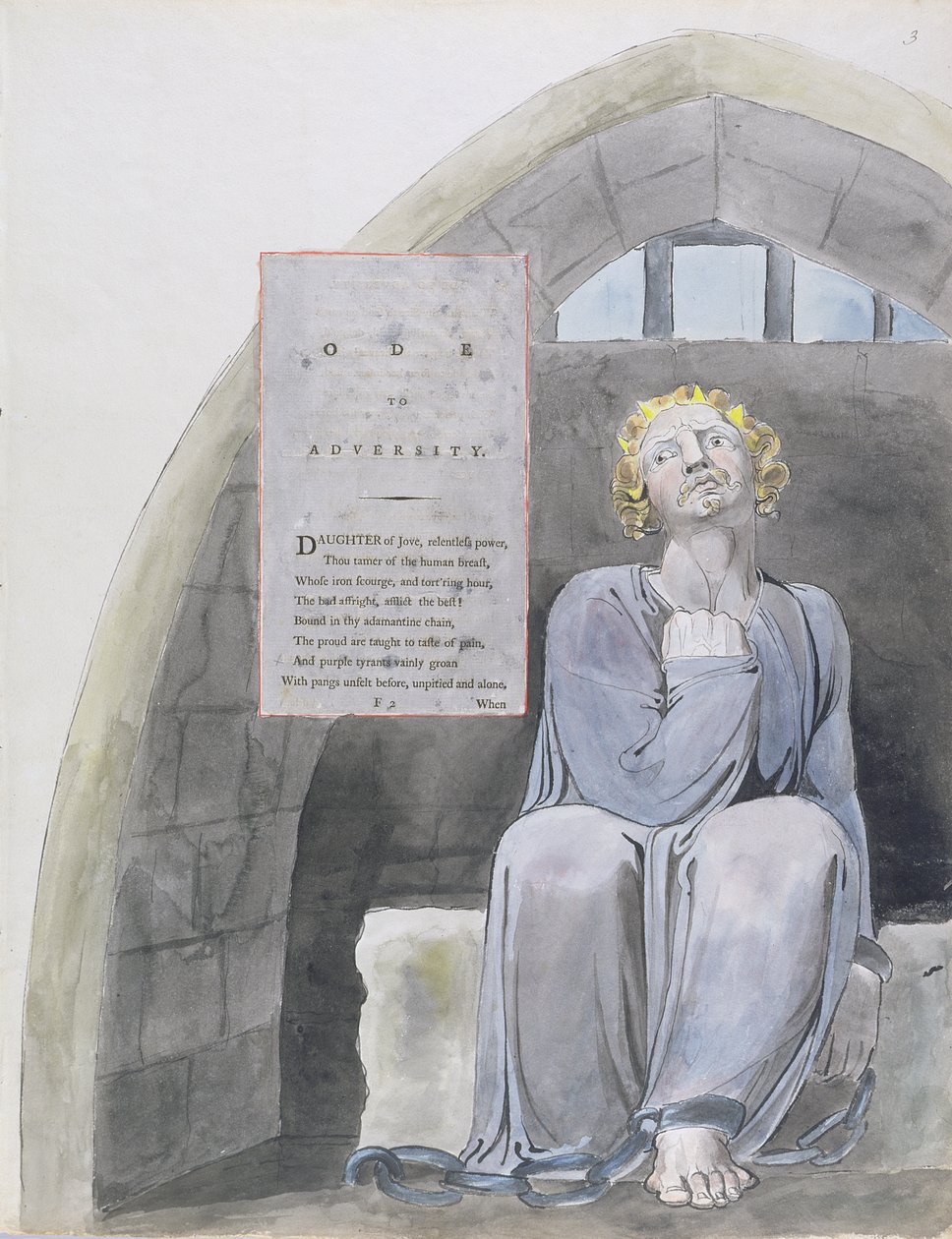 Ode to Adversity, design 37 de &39;The Poems of Thomas Gray&39; de William Blake